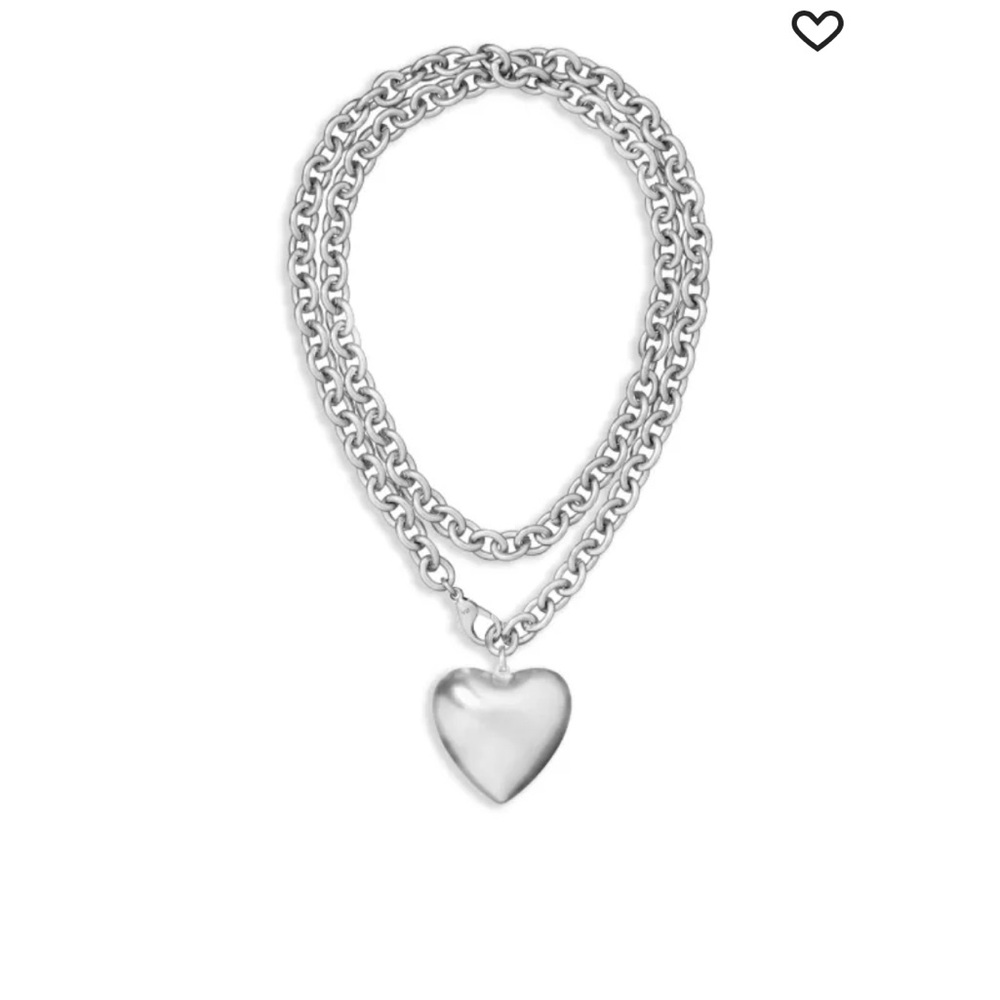 Roxanne Assoulin Silver Heart Necklace NEVER USED ! Brand new.  Receipt attached